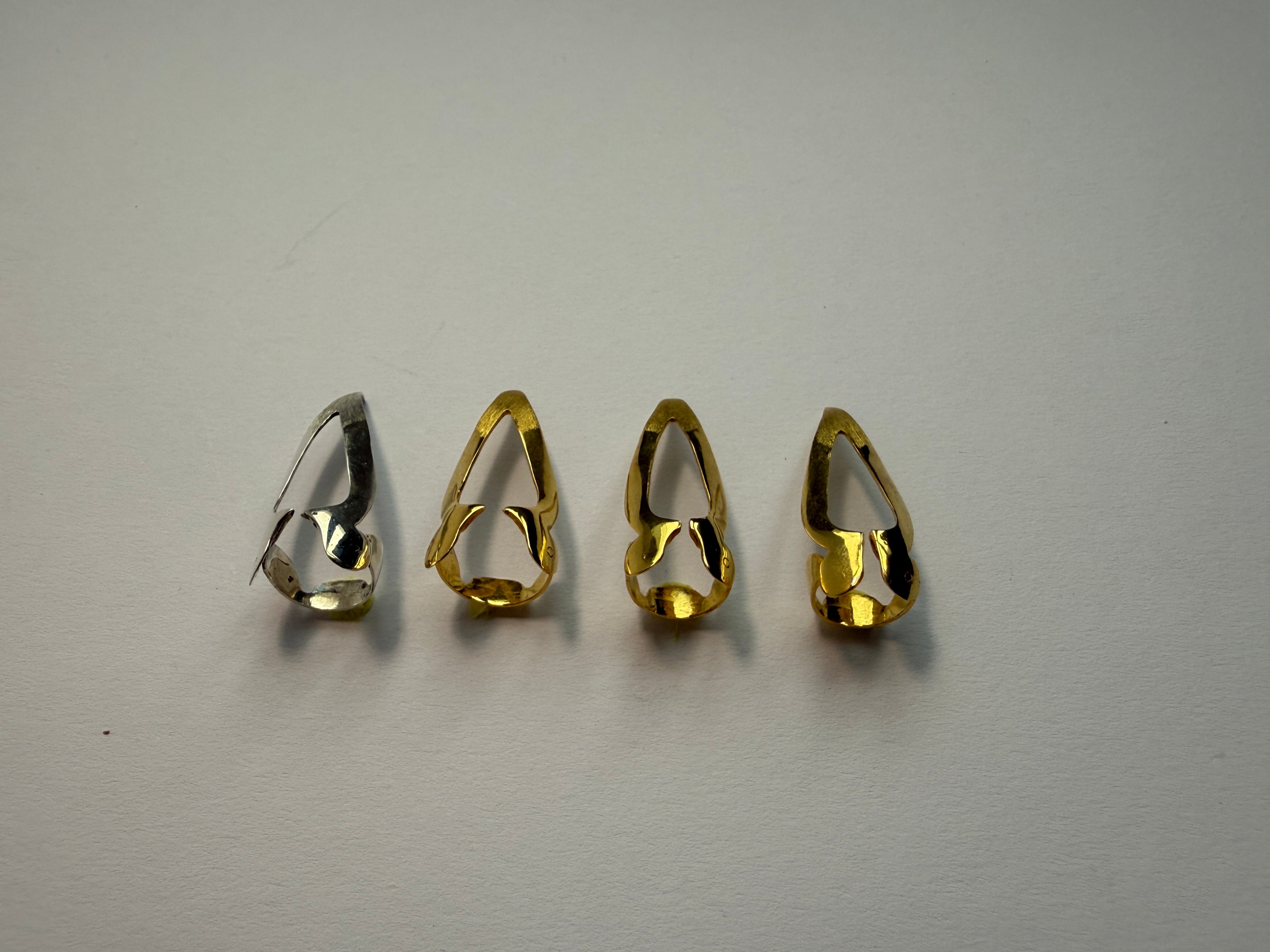 SILVER & GOLD PLATED NAIL RINGS