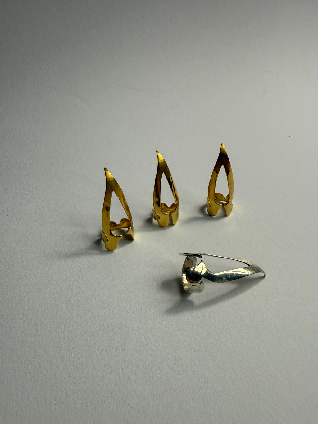 SILVER & GOLD PLATED NAIL RINGS